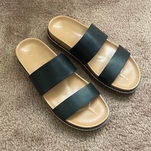 Madewell - Black Charley Double-Strap Slide Sandal - women’s size 7